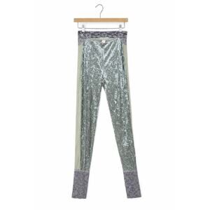 We Are HAH Crushed Velvet Lace Stirrup Pants Sage Green Y2K Fairycore Medium